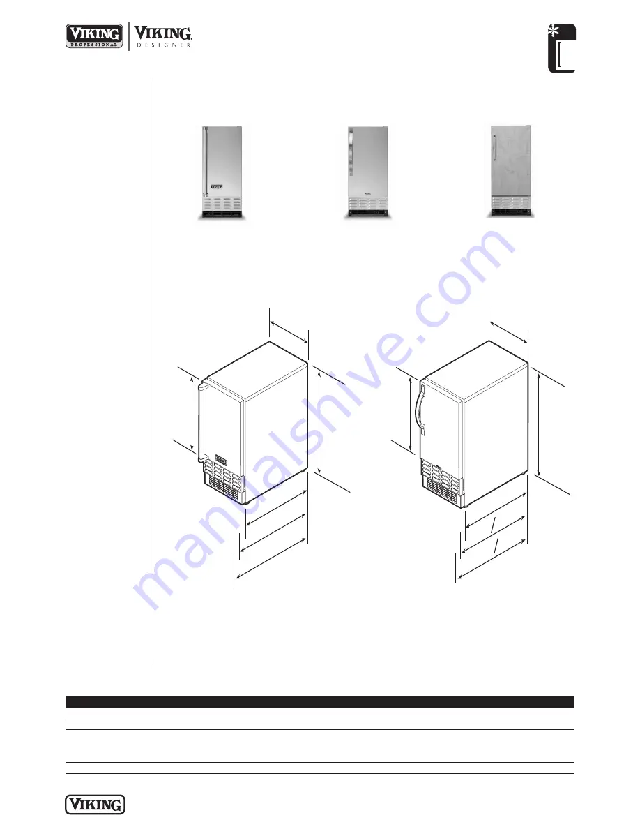 Viking Designer DFIM150D Specification Sheet Download Page 2