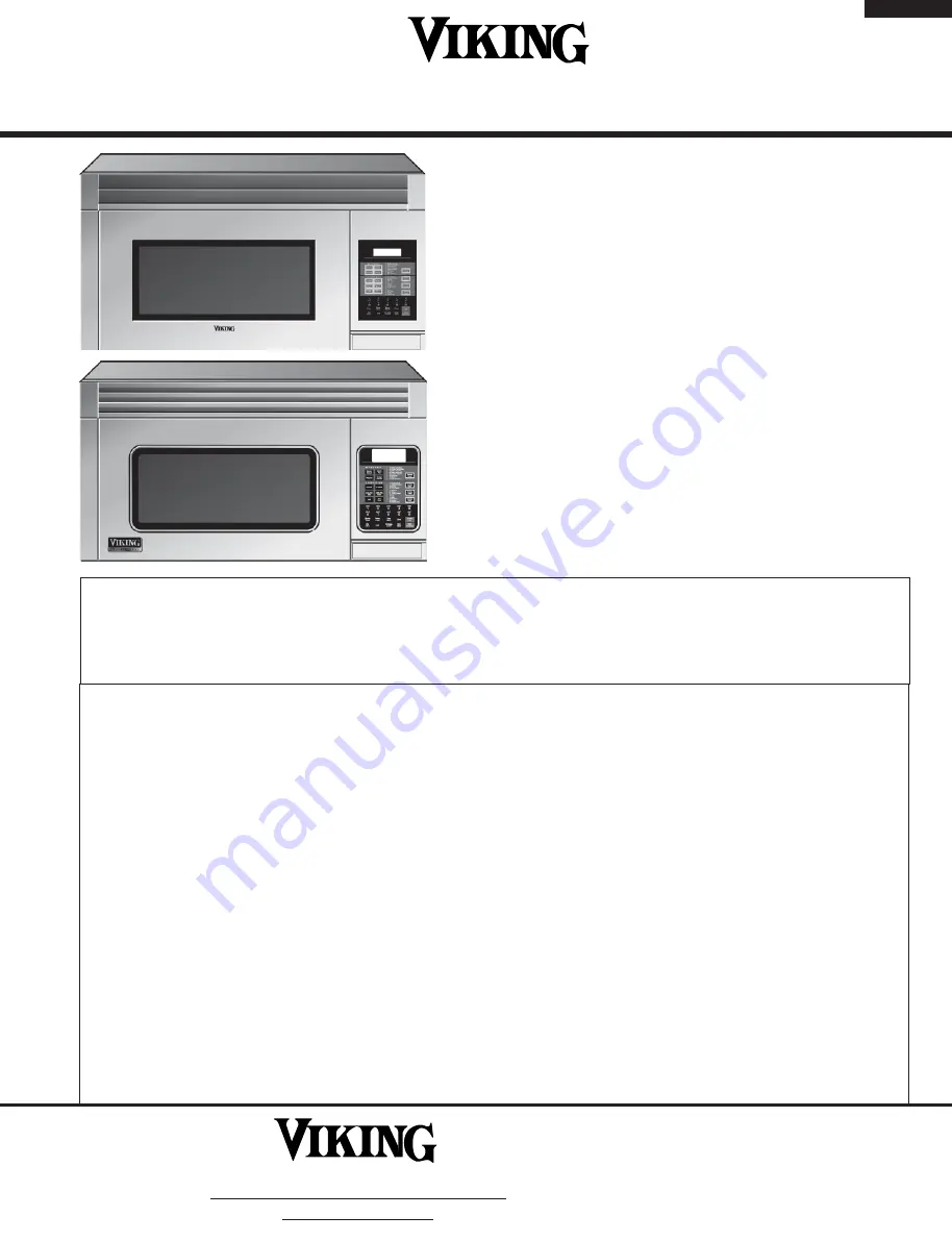 Viking Designer DMOR205SS Service Manual Download Page 1