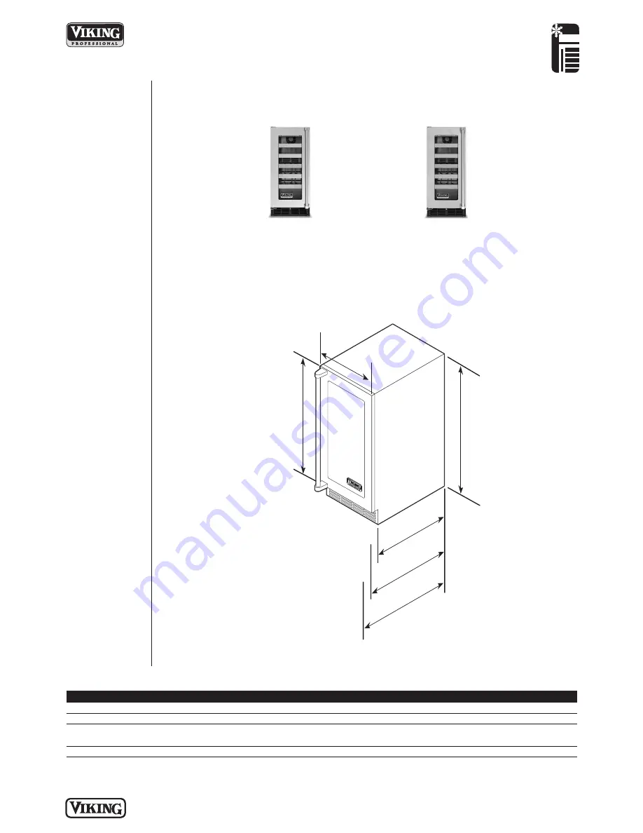 Viking FWCI1150GR Dimensions And Installation Information Download Page 2