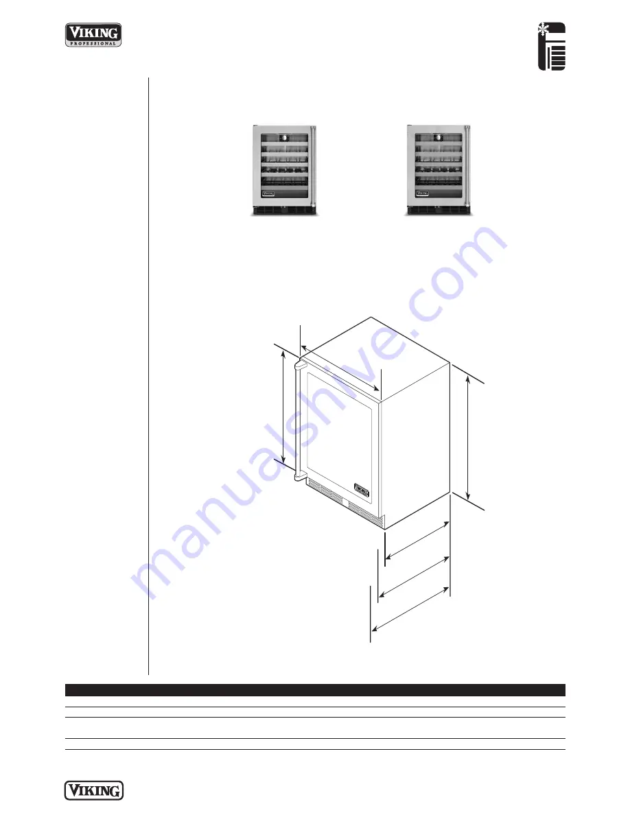 Viking FWCI1240GR Dimensions And Installation Information Download Page 2