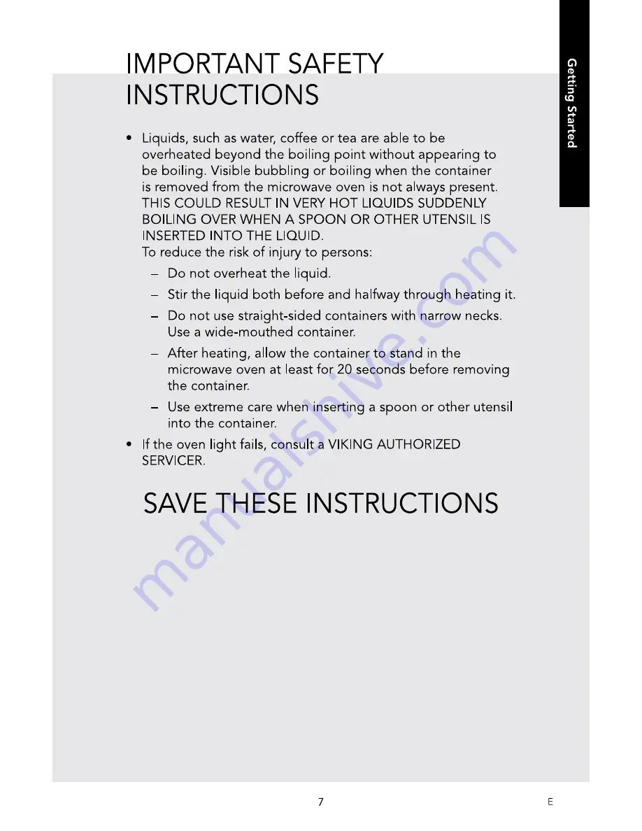 Viking RVM320SS Use & Care Manual Download Page 9