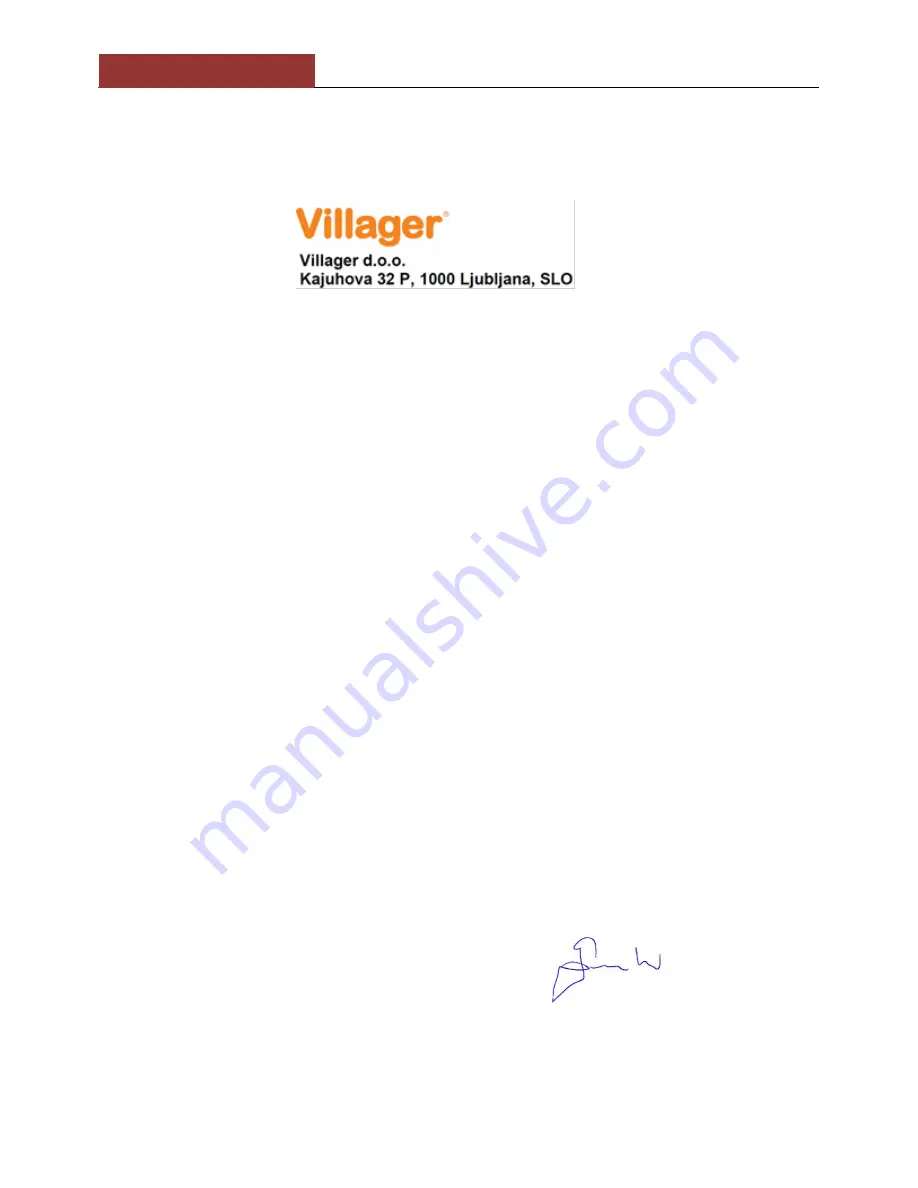 Villager ATLAS 4011 T Original Instruction Manual Download Page 152