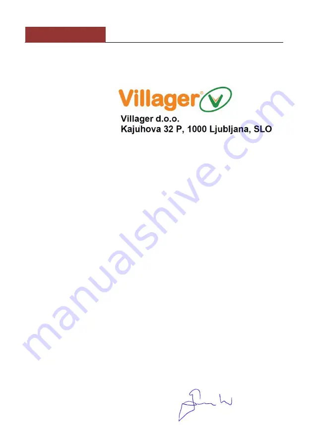 Villager VFP 2300 Original Instruction Manual Download Page 20