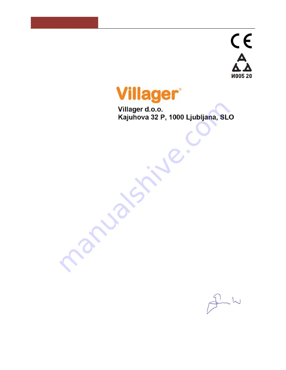 Villager VLN 0805 Original Instruction Manual Download Page 48