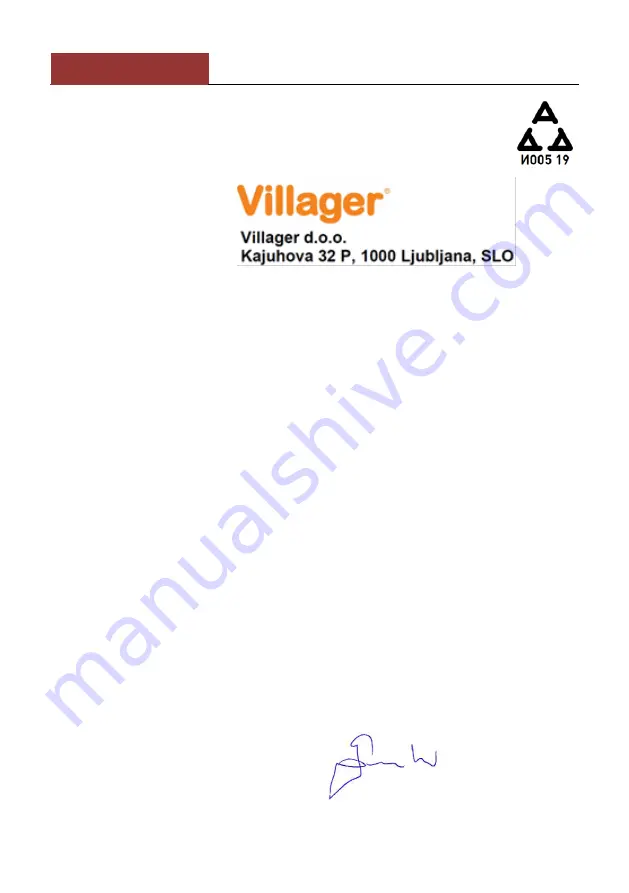 Villager VTB 842 PRIME Original Owner'S Manual Download Page 92