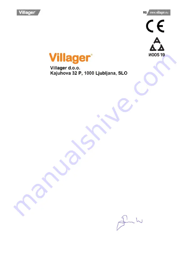 Villager VWB 1920 Original Instruction Manual Download Page 41