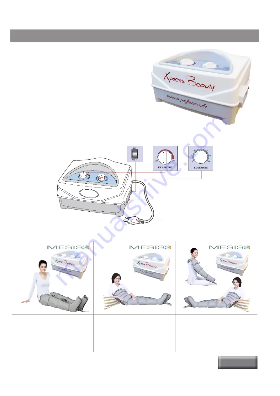 Vima Mesis Xpress Beauty Luxury Pressotherapy User Manual Download Page 16