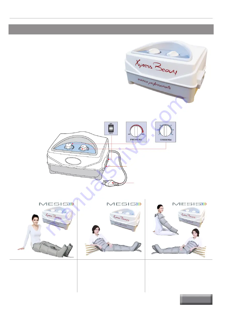 Vima Mesis Xpress Beauty Luxury Pressotherapy User Manual Download Page 40