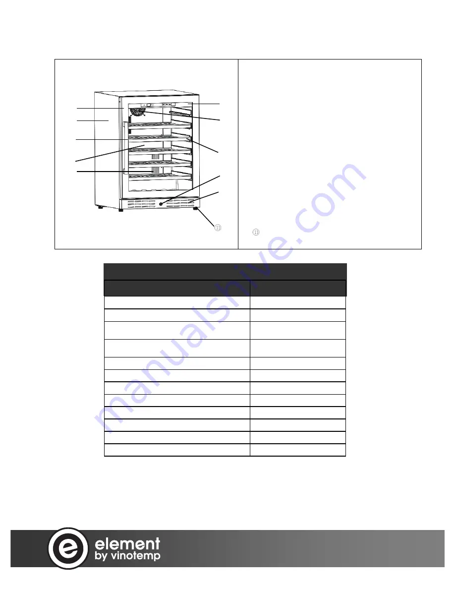 Vinotemp element EL-54WCGM Owner'S Manual Download Page 8