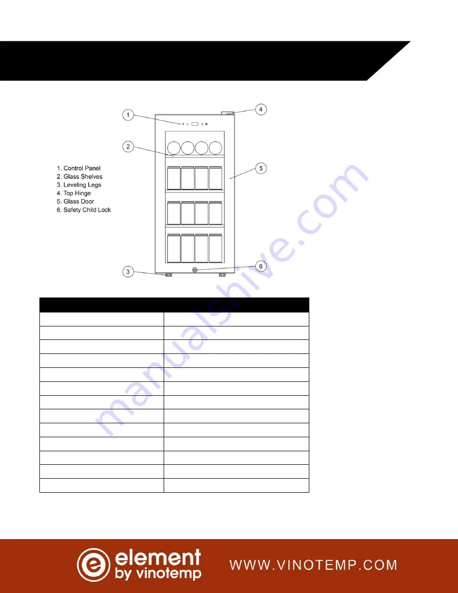 Vinotemp Element EL-BF23F Owner'S Manual Download Page 8