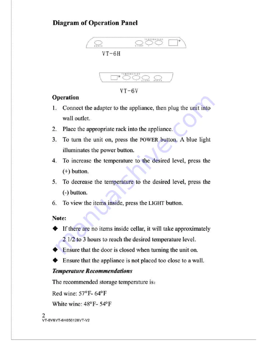 Vinotemp VT-6H Instruction Manual Download Page 4