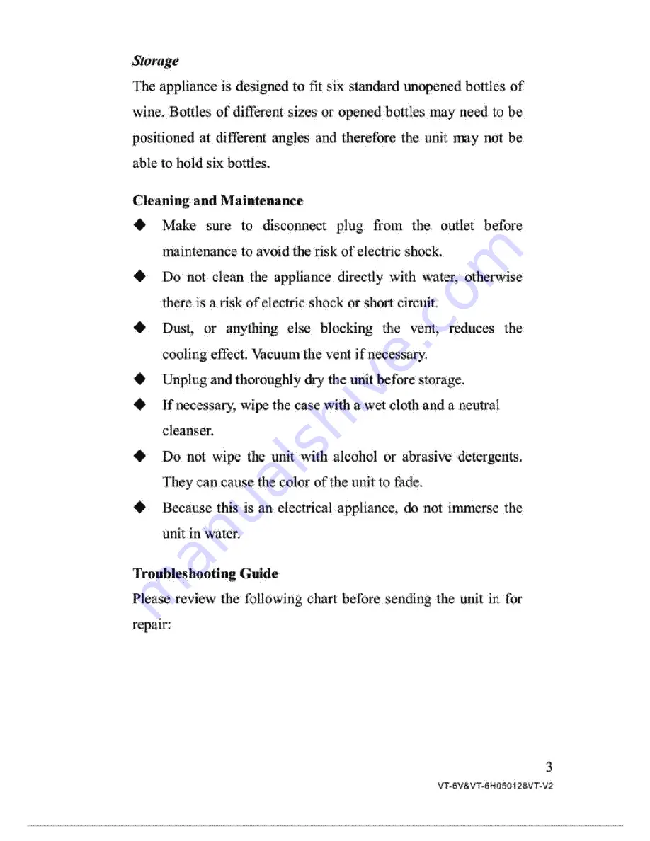 Vinotemp VT-6H Instruction Manual Download Page 5