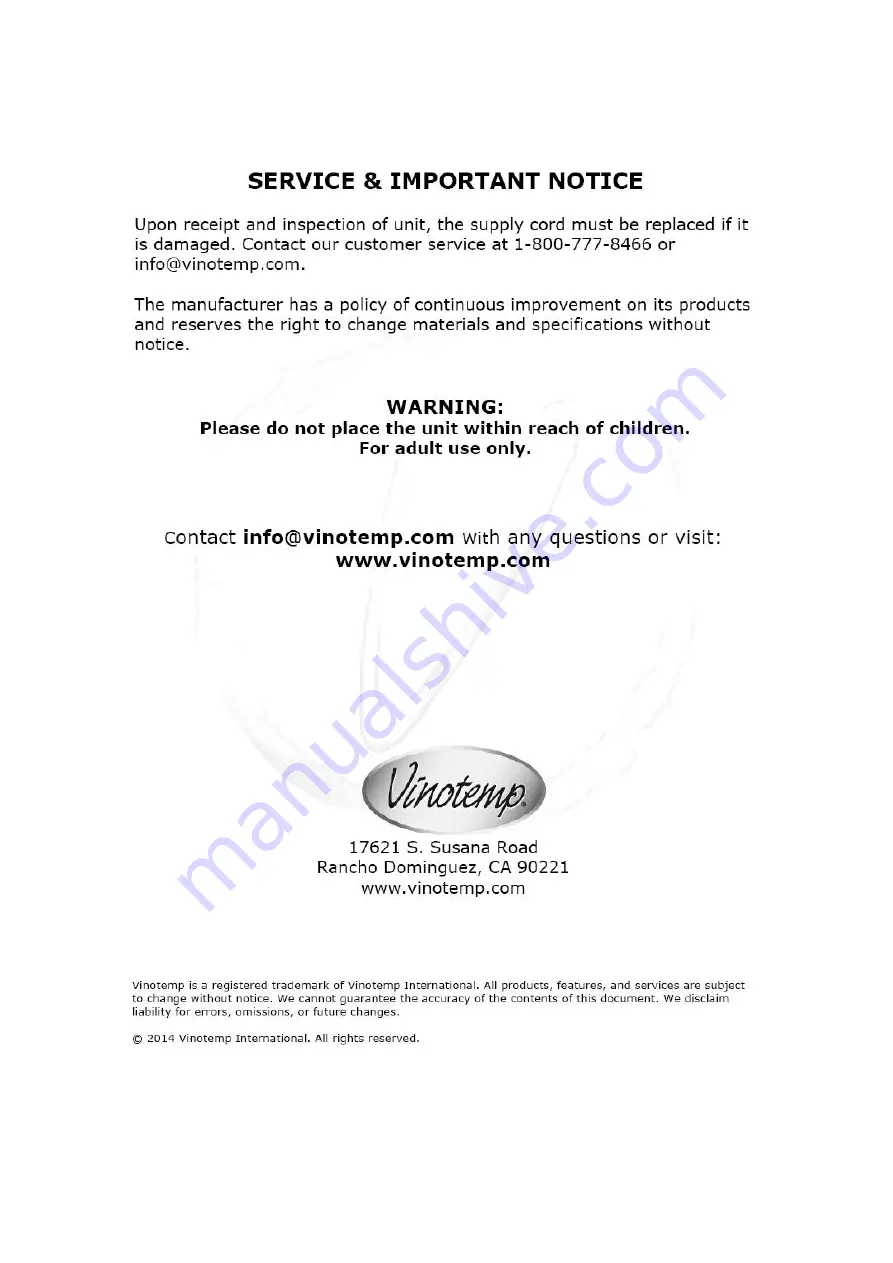 Vinotemp VT-DSIDM-R Manual Download Page 20