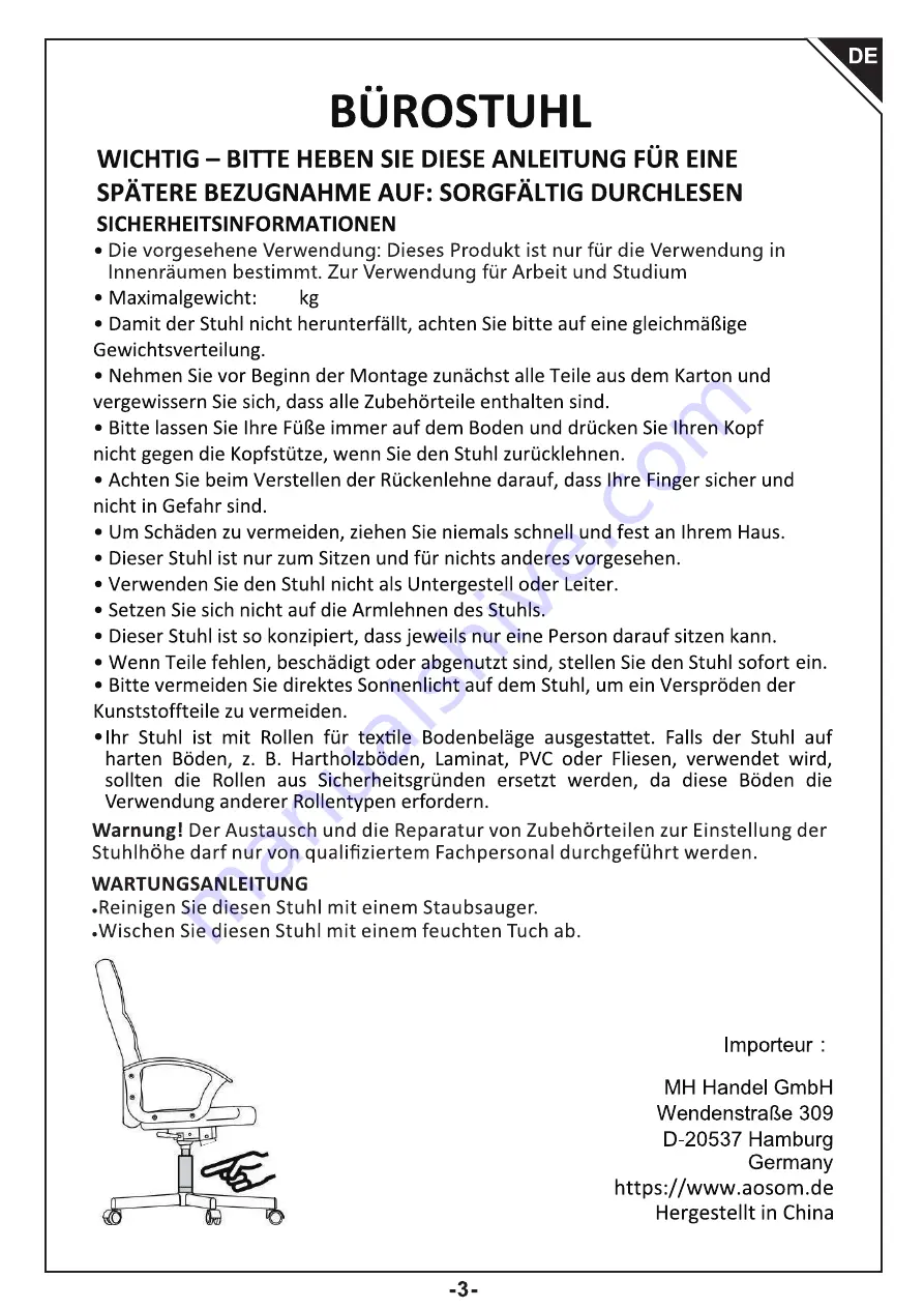 Vinsetto 921-453 Assembly & Instruction Manual Download Page 4