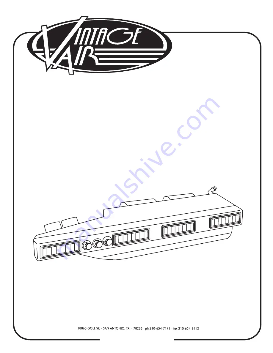 Vintage Air 11300-VUZ-A Manual Download Page 1