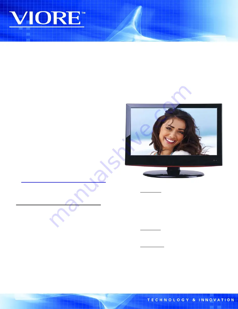 VIORE LC32VH5HTL Specifications Download Page 1