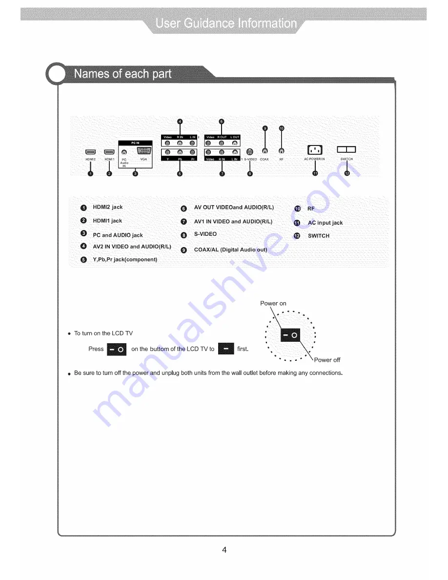 VIORE LC40VXF60SB Operating Instructions Manual Download Page 6