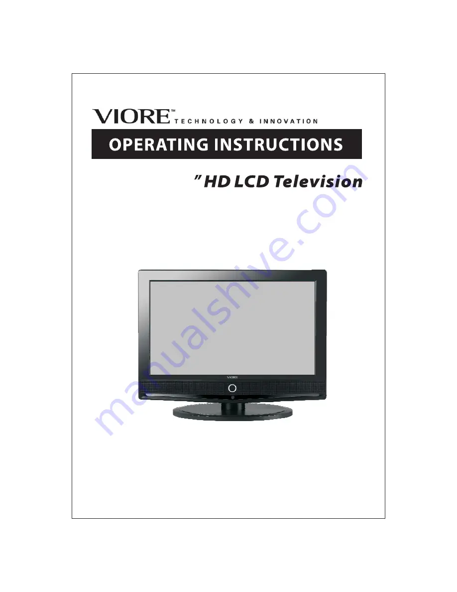 VIORE LC42FHZ55 Operating Instructions Manual Download Page 1