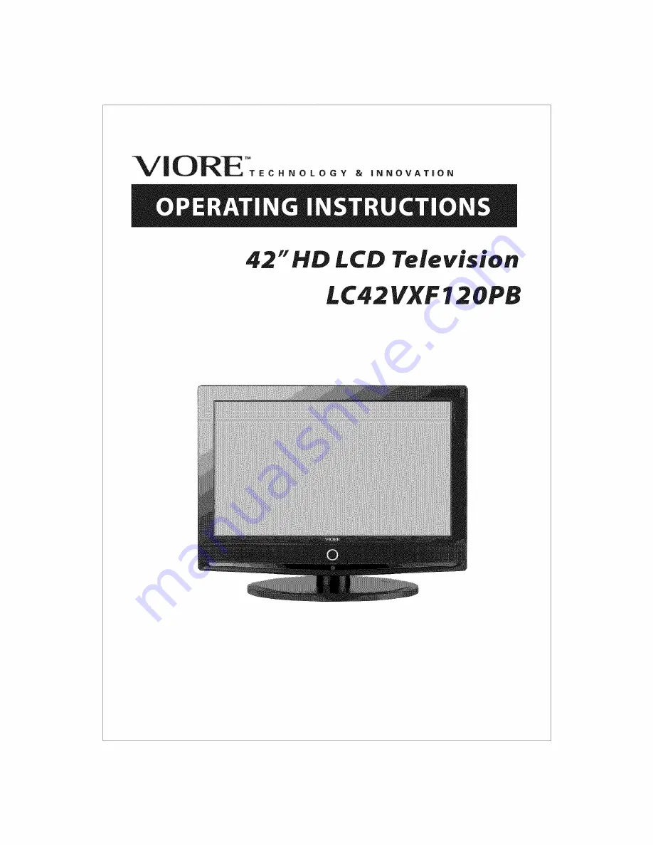 VIORE LC42VXF120PB Operating Instructions Manual Download Page 1