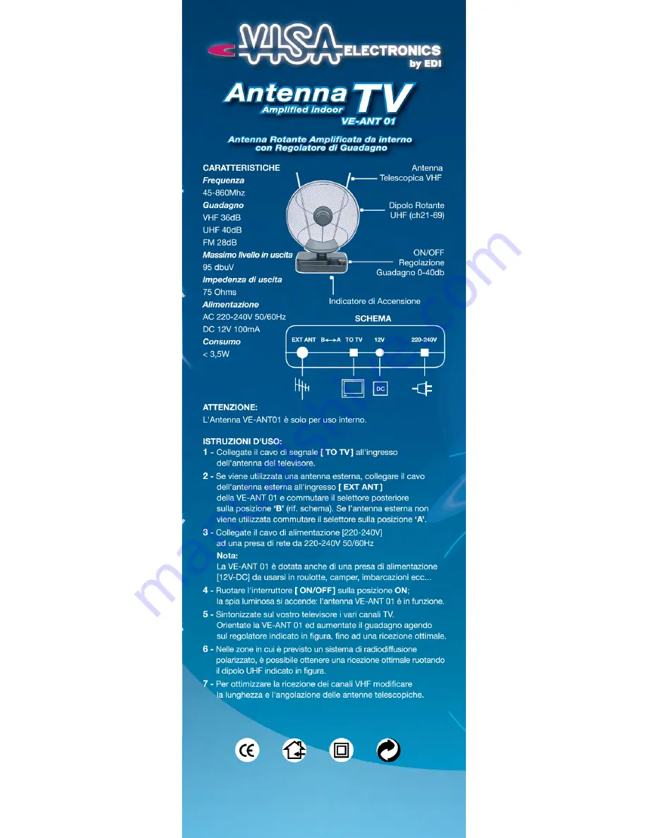 VISA VE-ANT01 Use Instructions Download Page 1