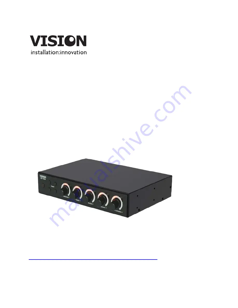 Vision AV-1600 Owner'S Manual Download Page 1