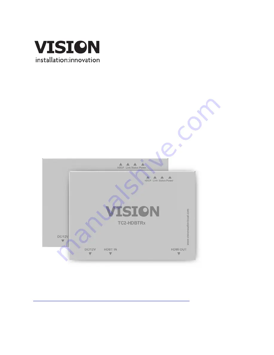 Vision TC2-HDBTRX Owner'S Manual Download Page 1