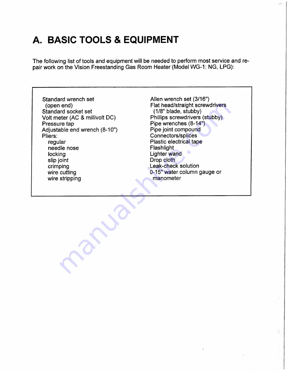 Vision WG-1 LPG Service Manual Download Page 3