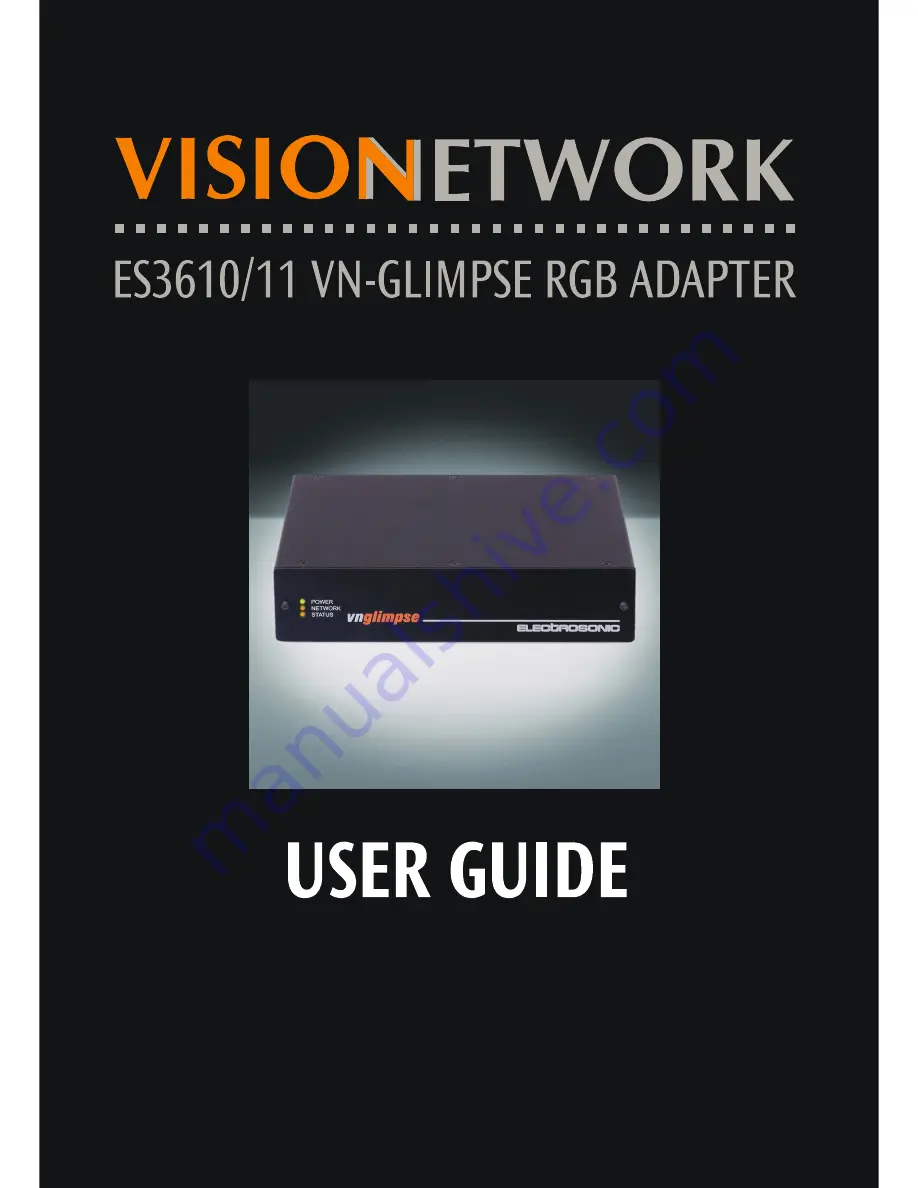 Visionetwork ES3610 User Manual Download Page 1