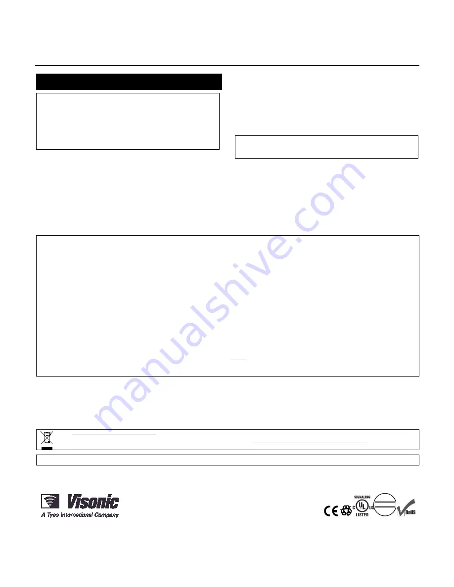 Visonic MCT-426 Installation Instructions Manual Download Page 6