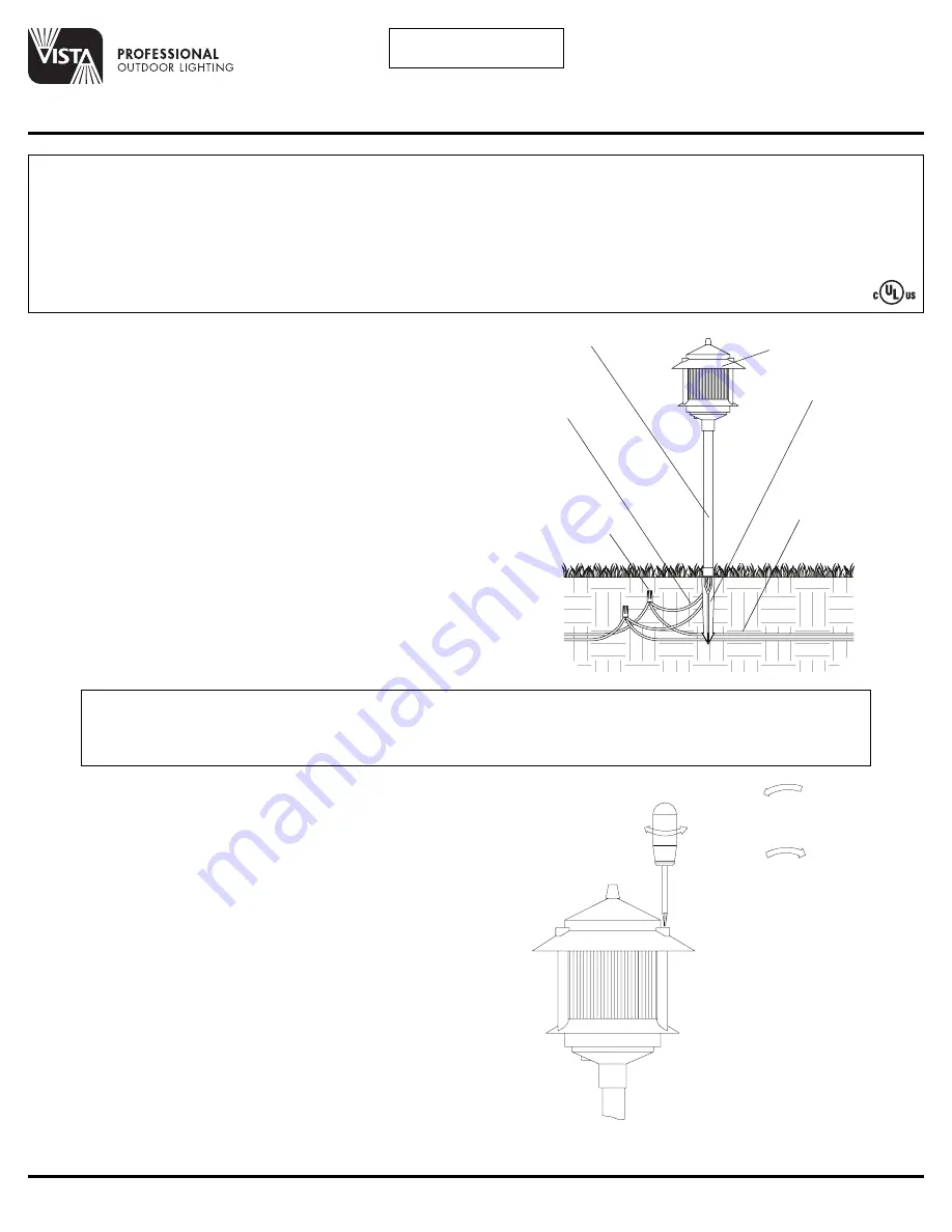 Vista 6219 Landscape Series Installation Instructions Download Page 1