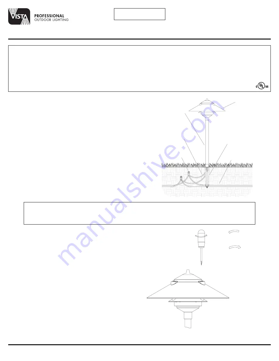 Vista 9216 Landscape Series Installation Instructions Download Page 1