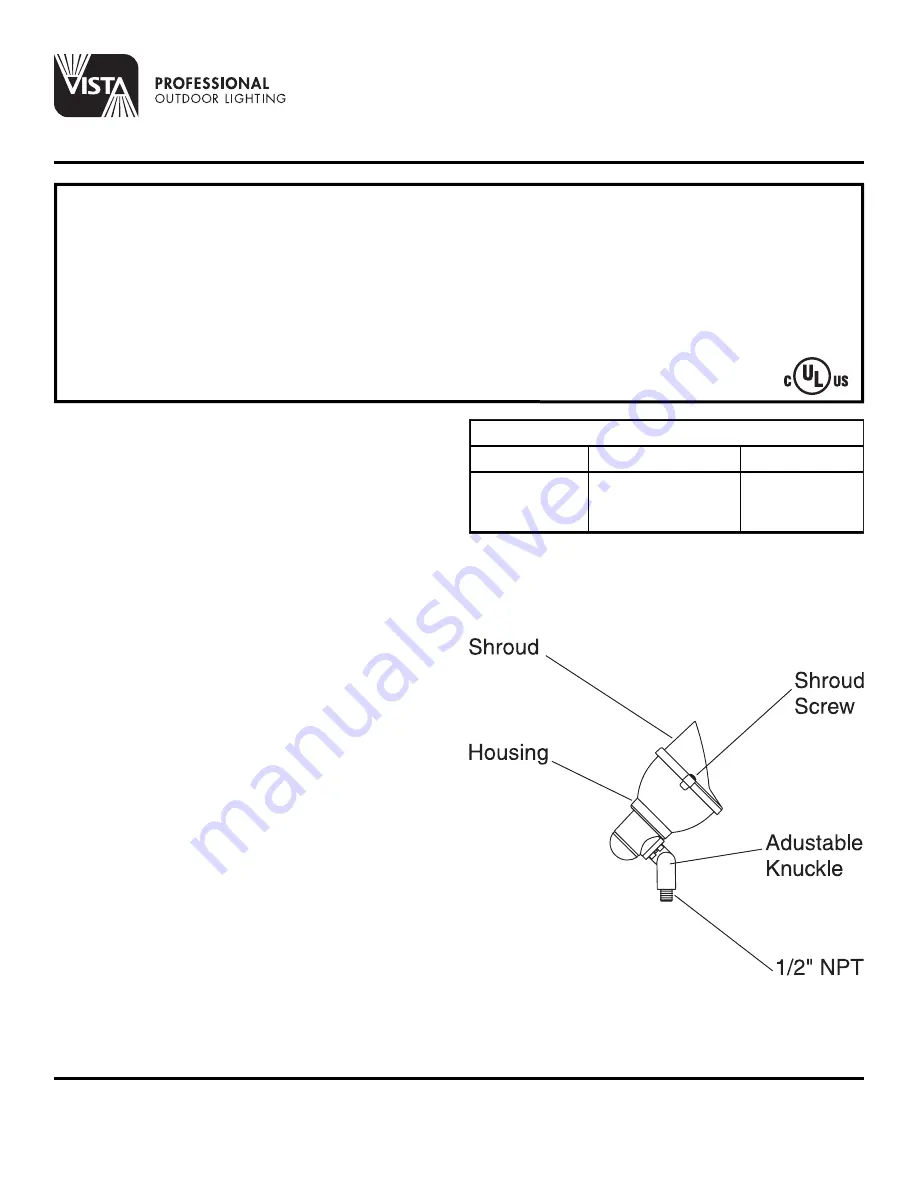 Vista Architectural 1092 Installation Instructions Download Page 1