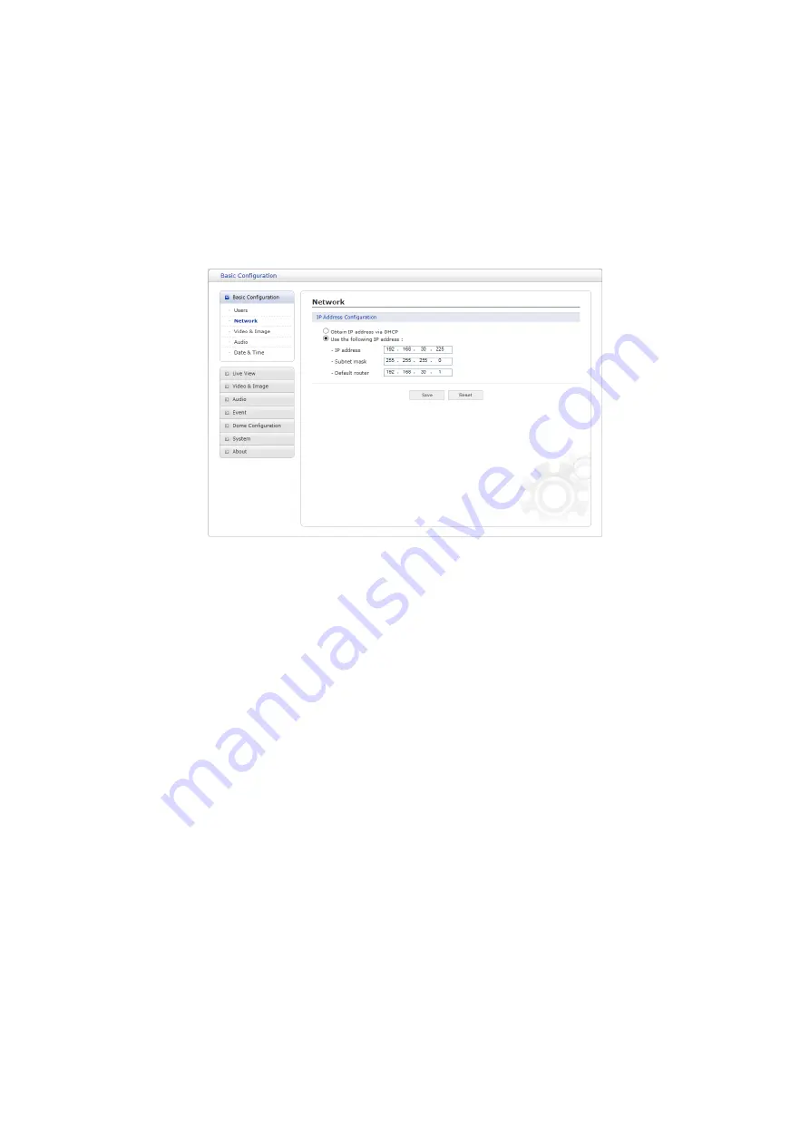 Vista ONVIF VK2-1080XPTZF User Manual Download Page 20