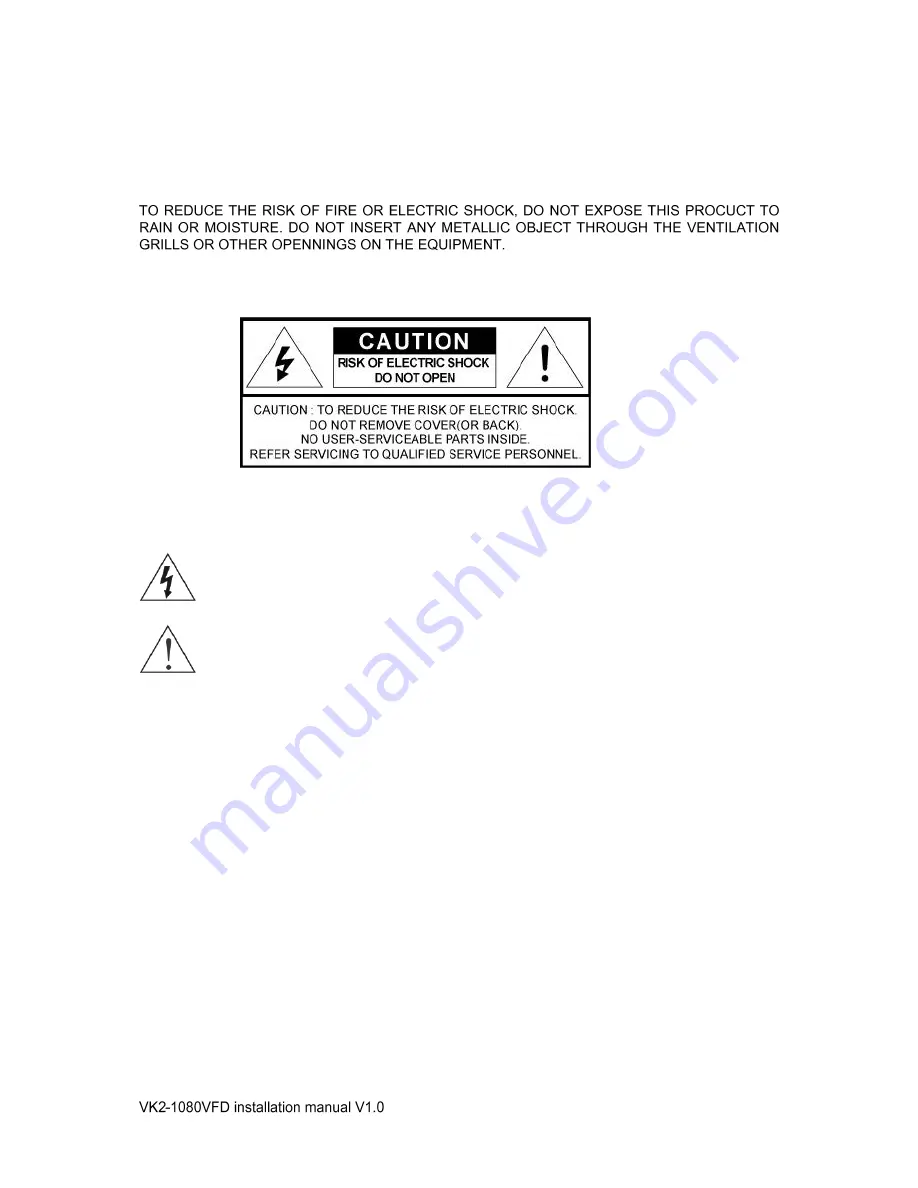 Vista ViP2 VK2-1080VFD Installation And User Manual Download Page 3