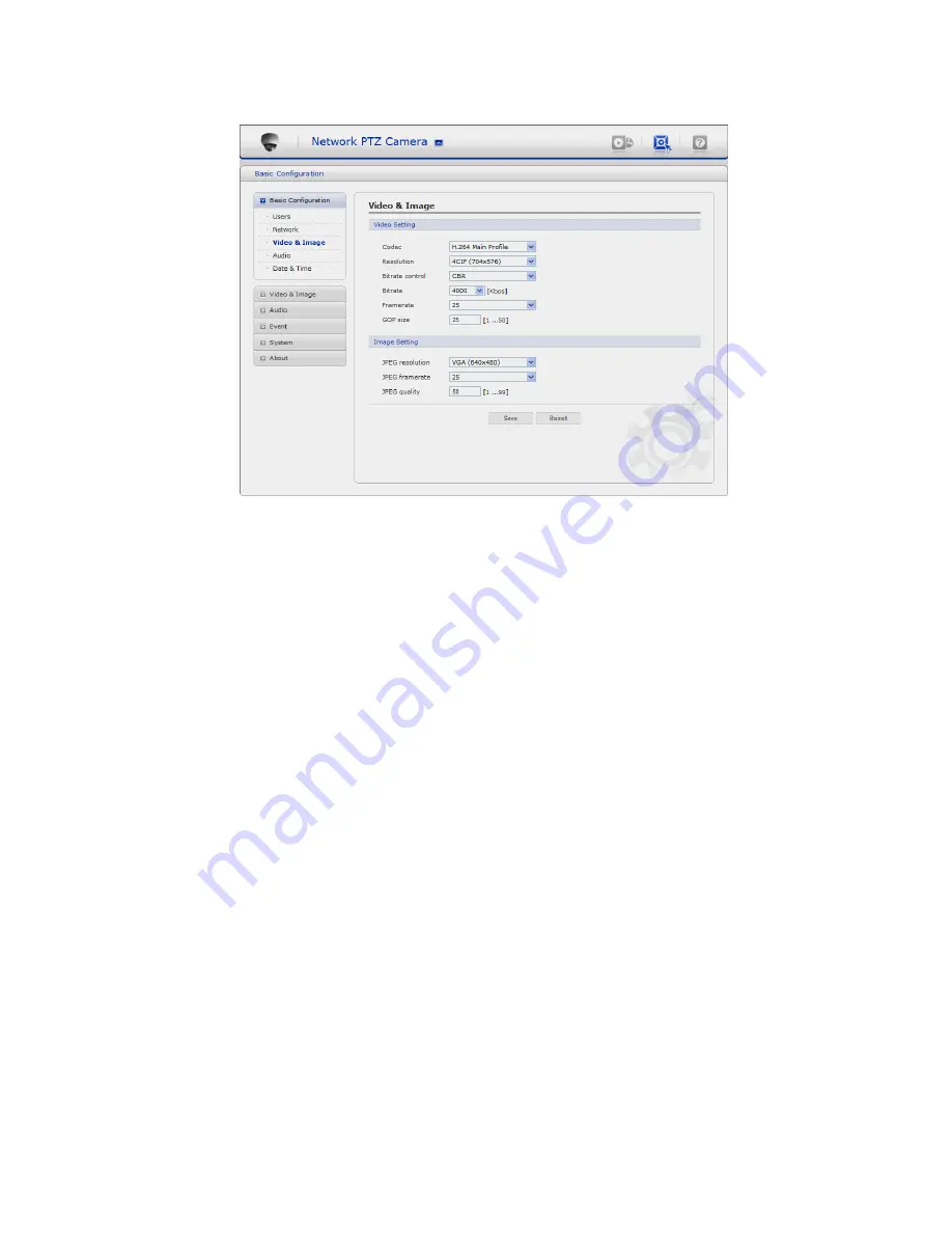 Vista VK2-600PTZ Configuration And User Manual Download Page 22