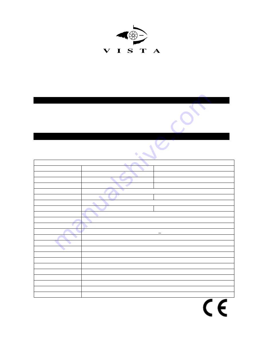 Vista VSBCMC6LED Instruction Manual Download Page 1