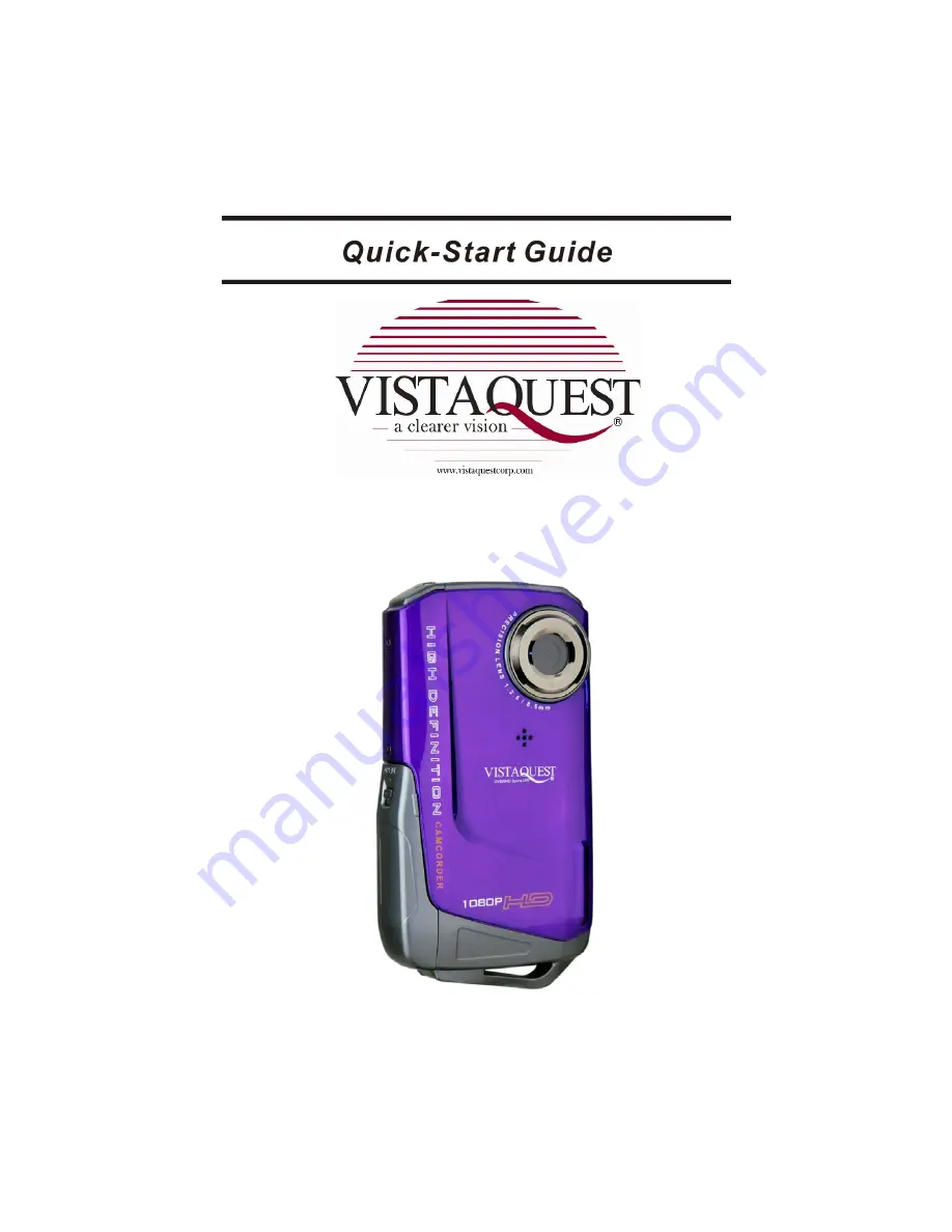 VistaQuest DV820HD Quick Start Manual Download Page 1