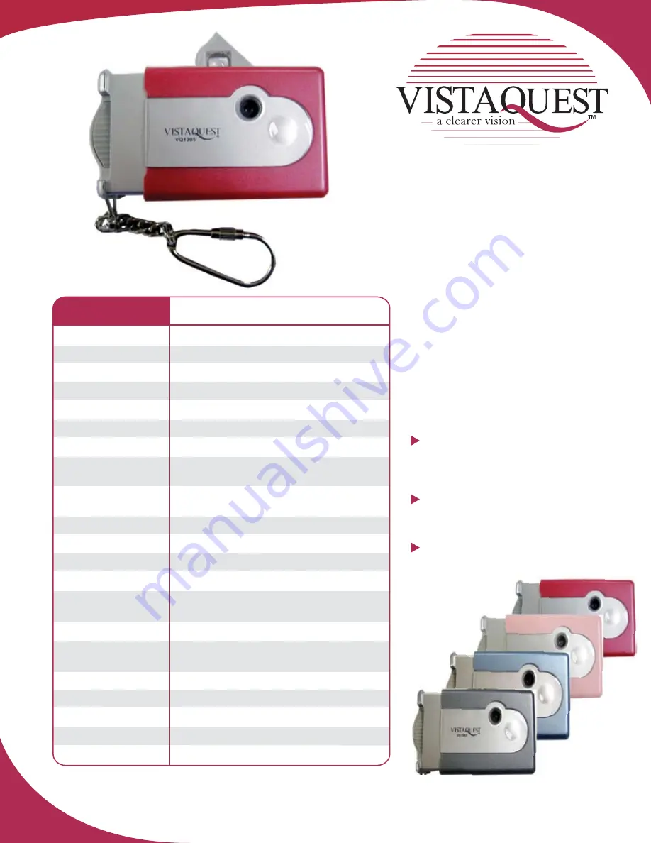 VistaQuest VQ-1005R Specifications Download Page 1