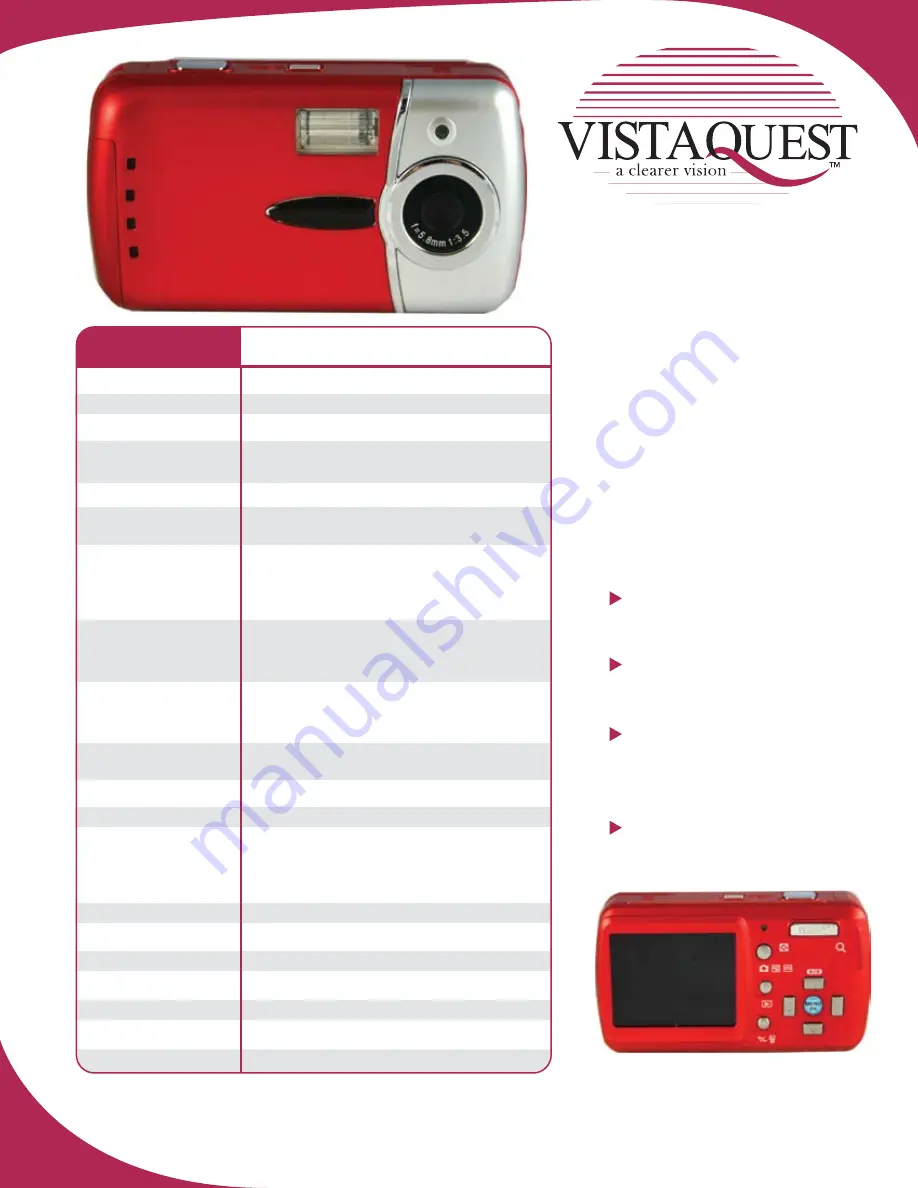 VistaQuest VQ5100 Specifications Download Page 1