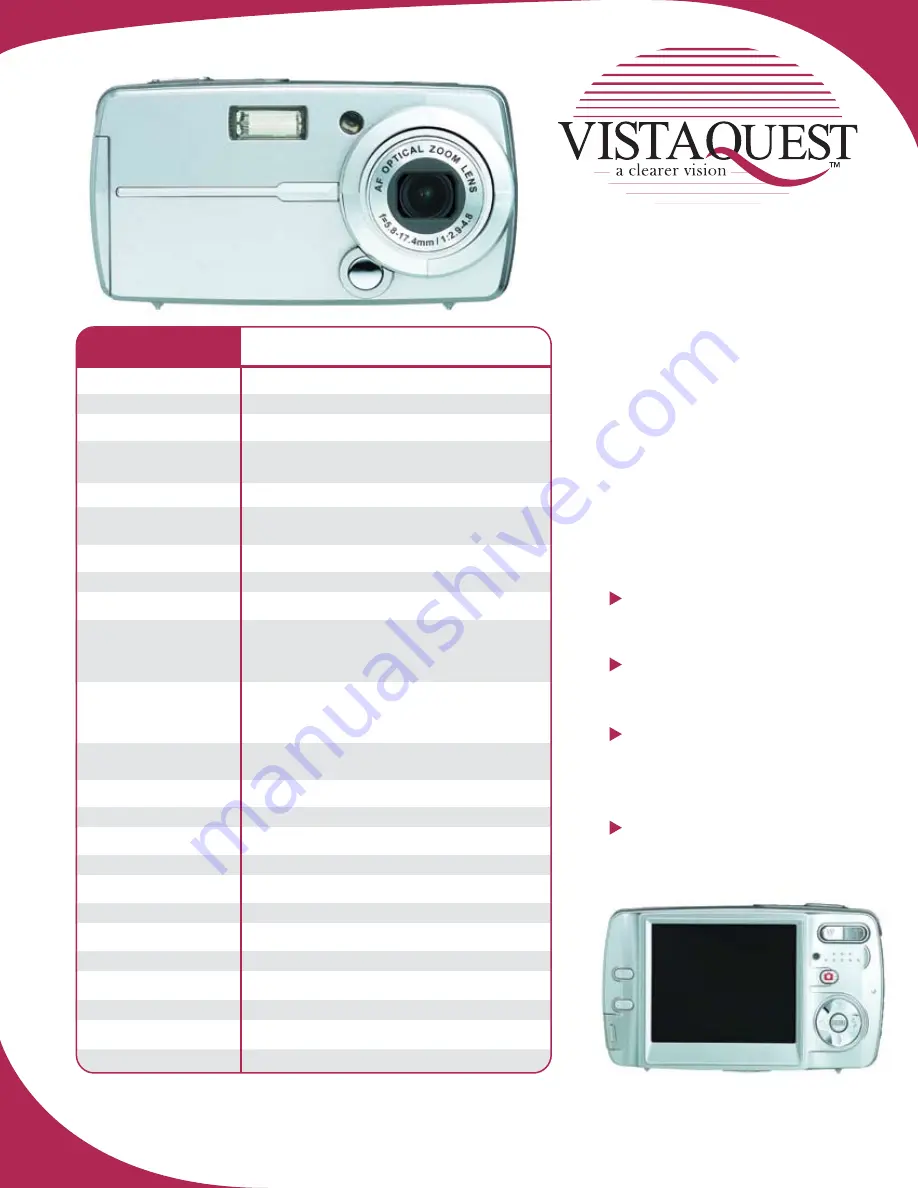 VistaQuest VQ5320 Specification Sheet Download Page 1