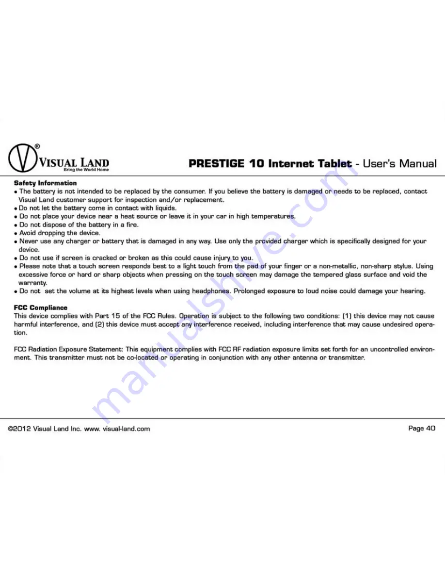 Visual Land Prestige 10 User Manual Download Page 41