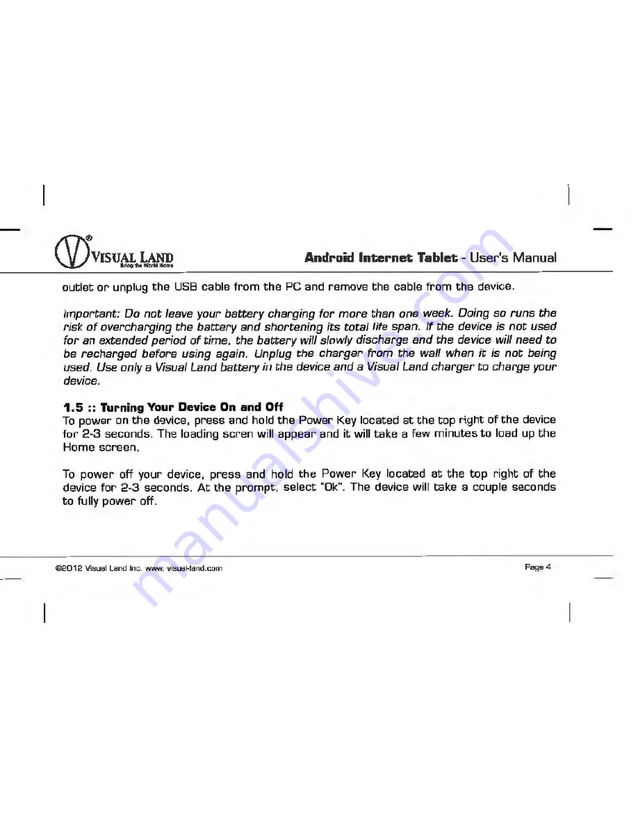 Visual Land Prestige 7 User Manual Download Page 5