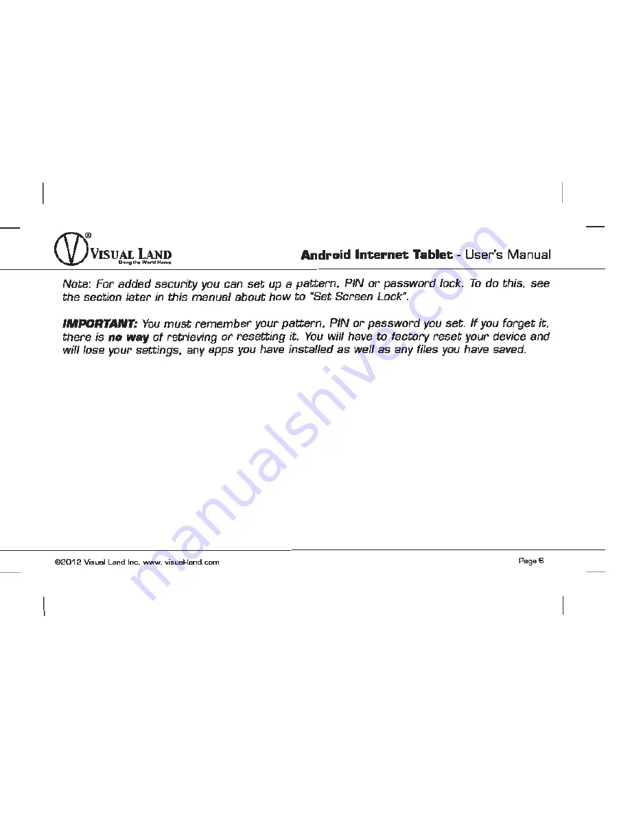 Visual Land Prestige 7 User Manual Download Page 7