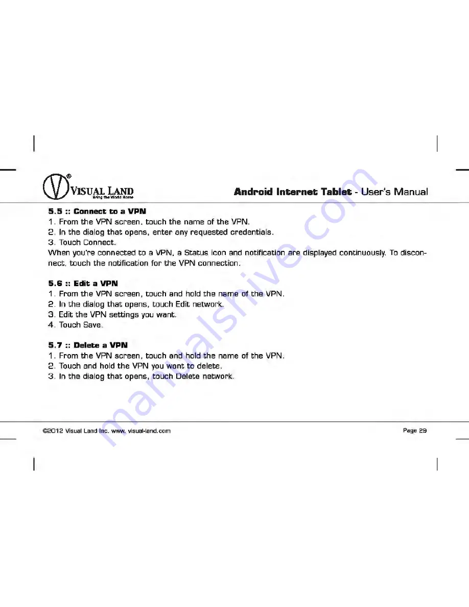 Visual Land Prestige 7 User Manual Download Page 30