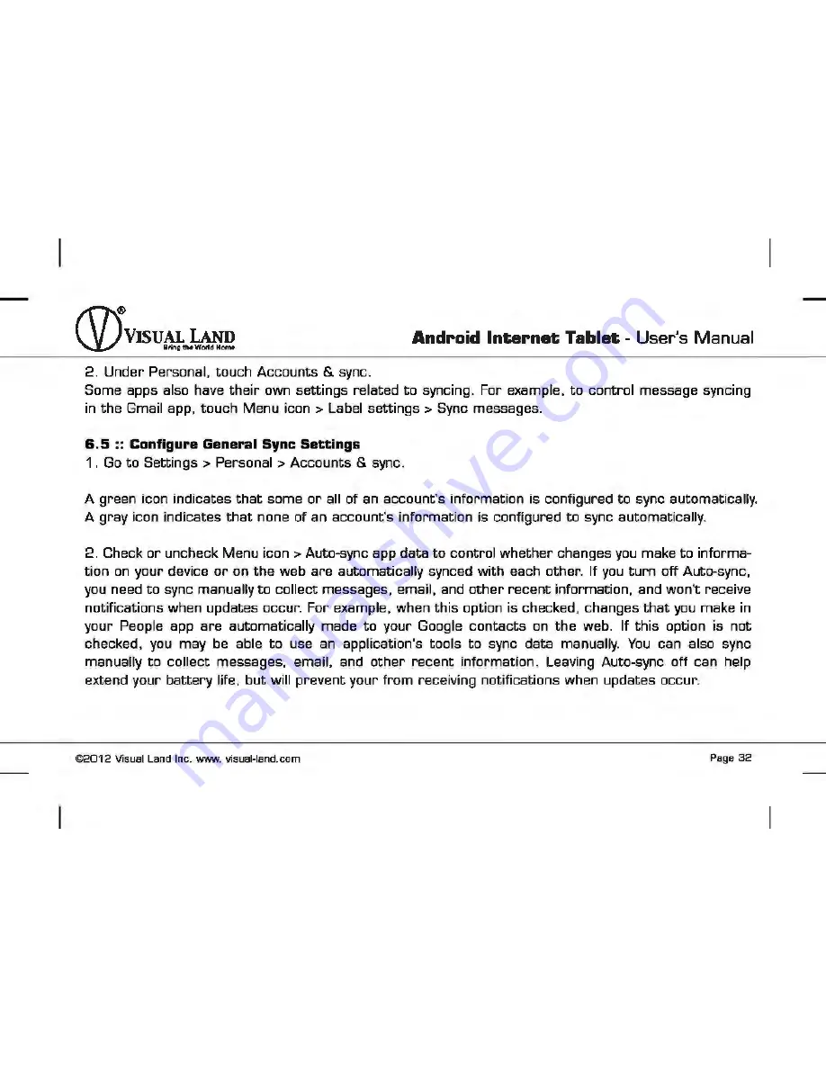 Visual Land Prestige 7 User Manual Download Page 33