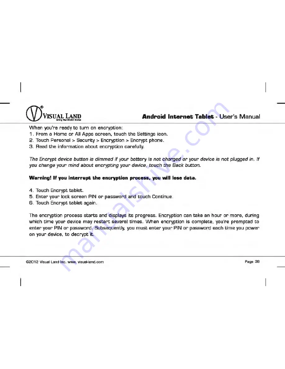 Visual Land Prestige 7 User Manual Download Page 39