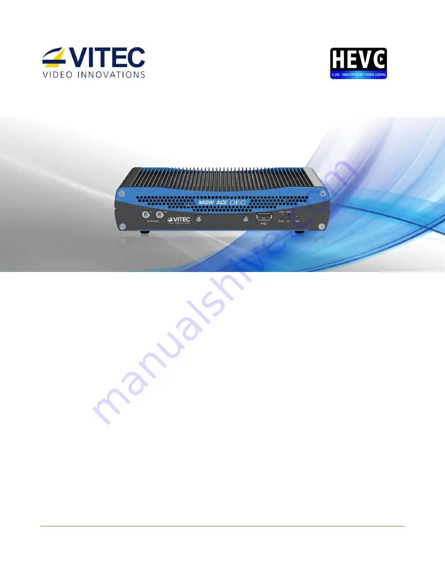 Vitec Multimedia MGW User Manual Download Page 1