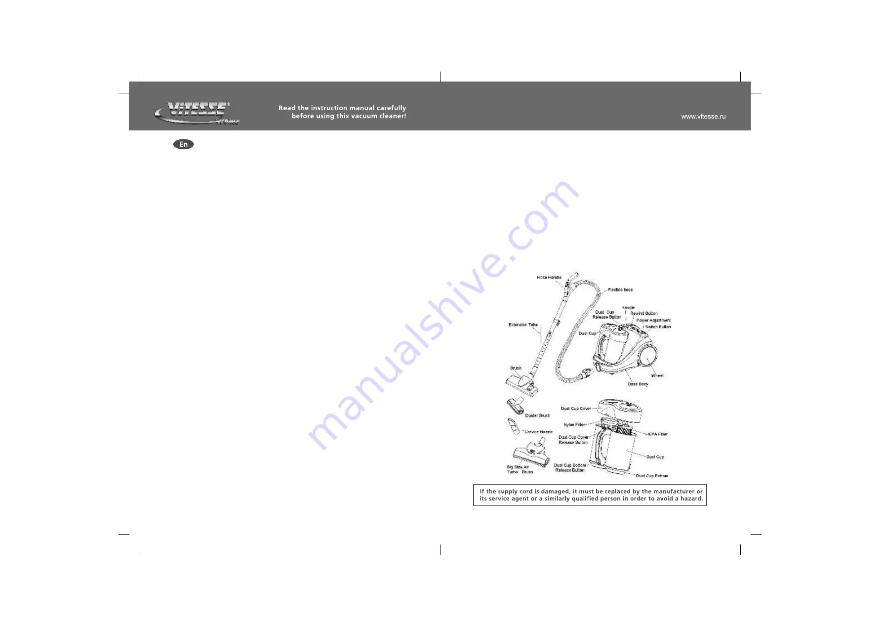 Vitesse Home VS-763 Manual Download Page 2