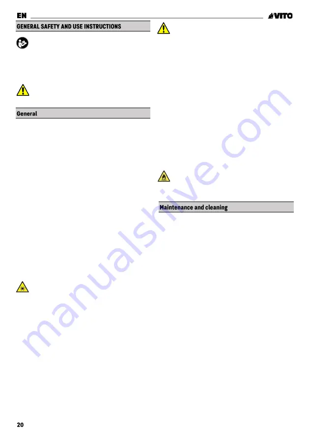 VITO VILALC20 Instruction Manual Download Page 20