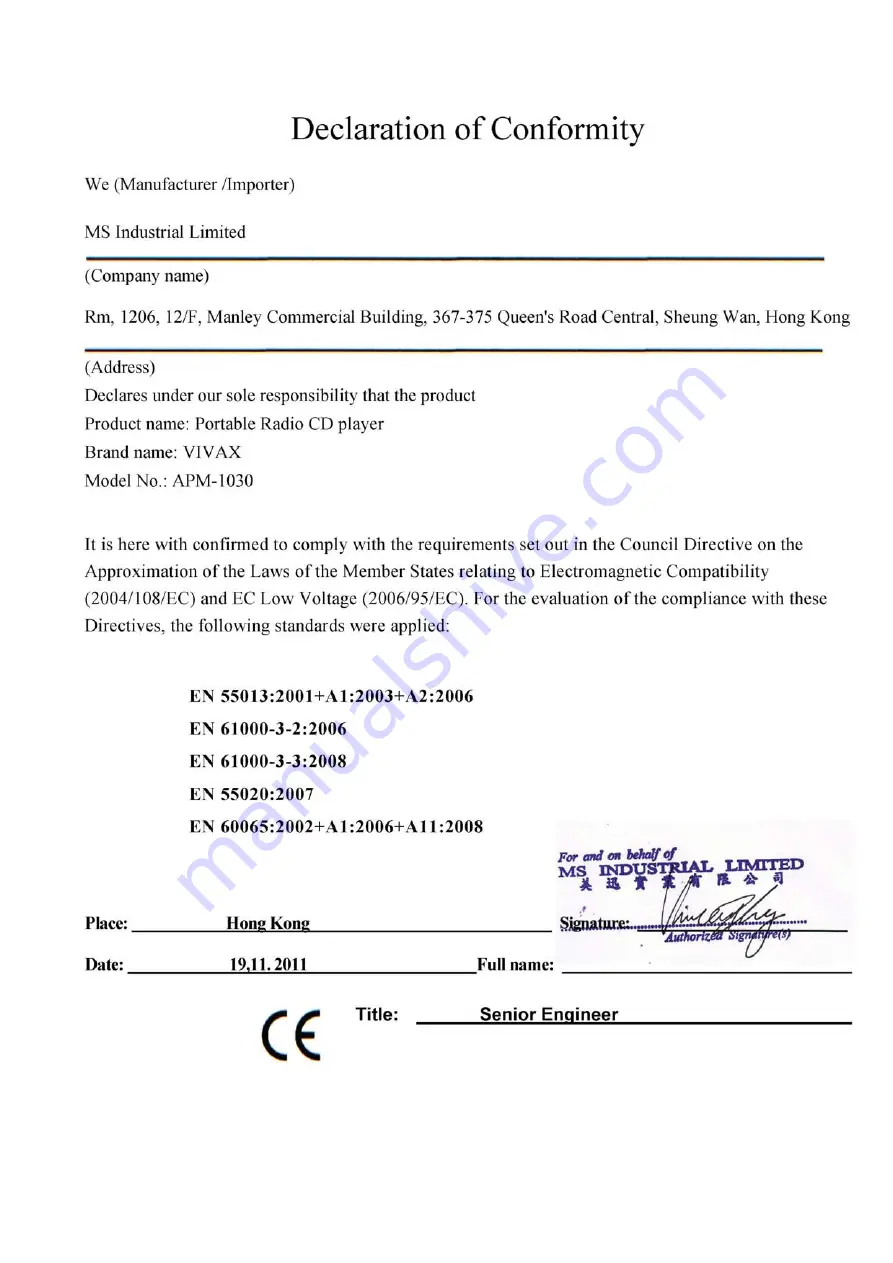 Vivax APM-1030 User Manual Download Page 58